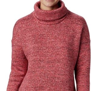 Columbia Chillin Funnel Turtleneck Fleece Sweater Pullover Size L Red